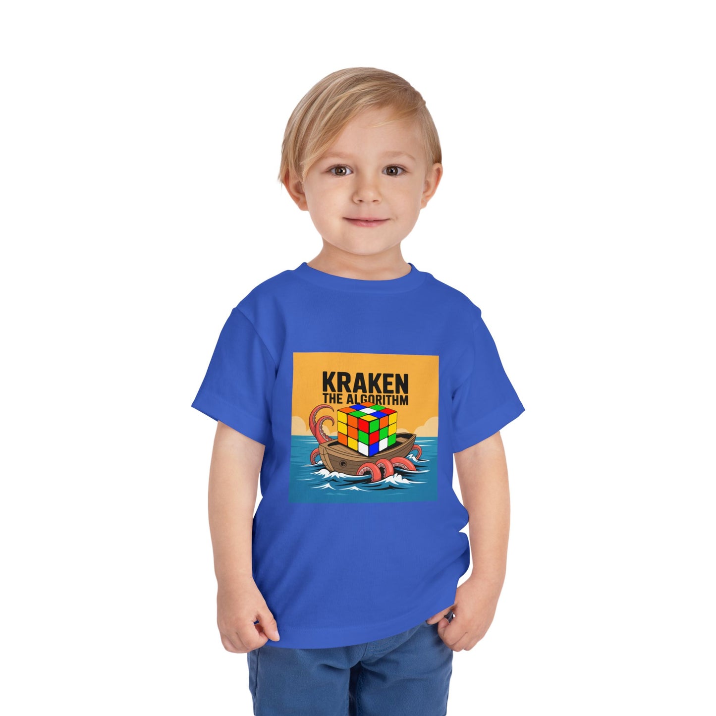 Kraken The Algorithim - Rubiks Cube Toddler Short Sleeve T-Shirt