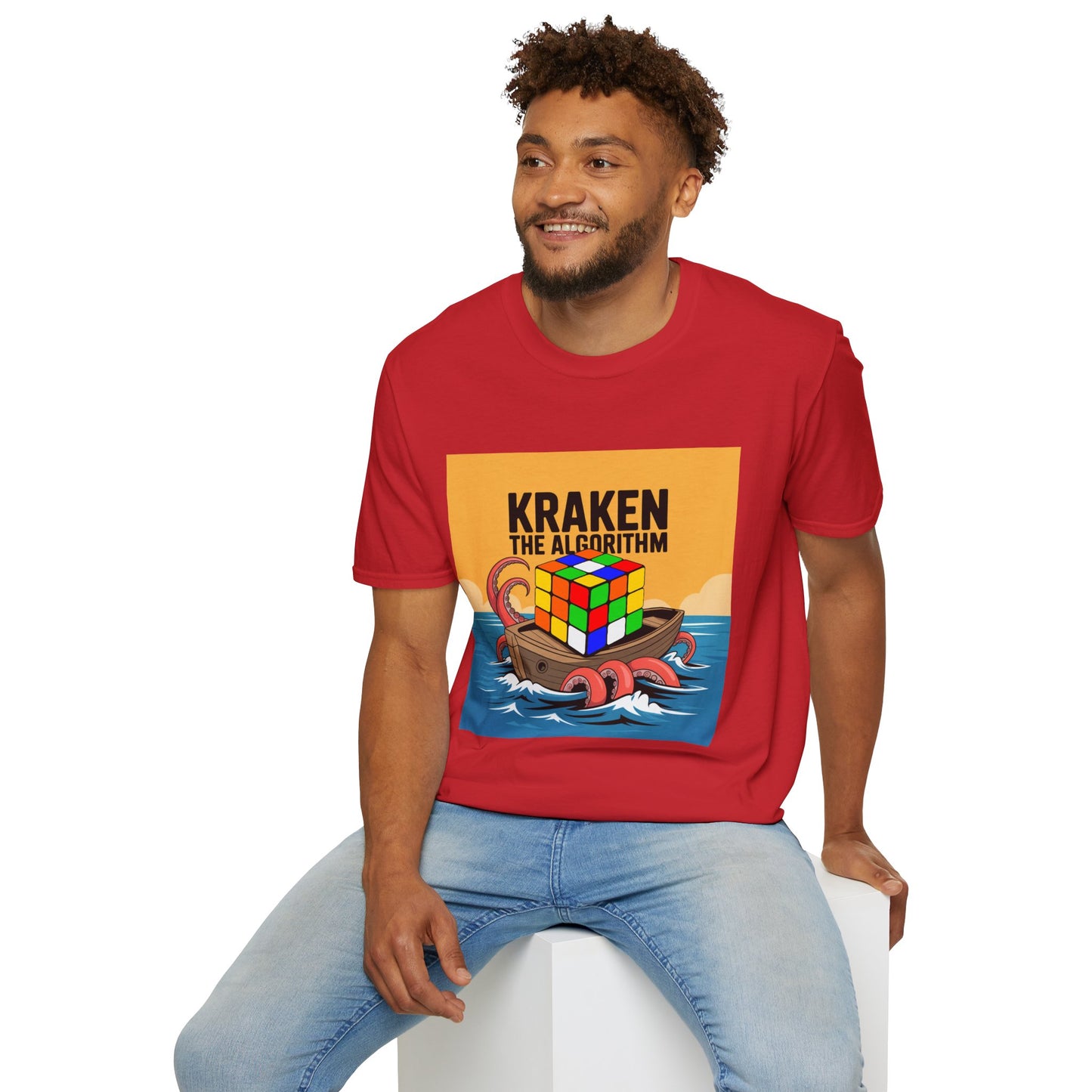 Kraken The Algorithim - Rubiks Cube Unisex Graphic Softstyle T-Shirt