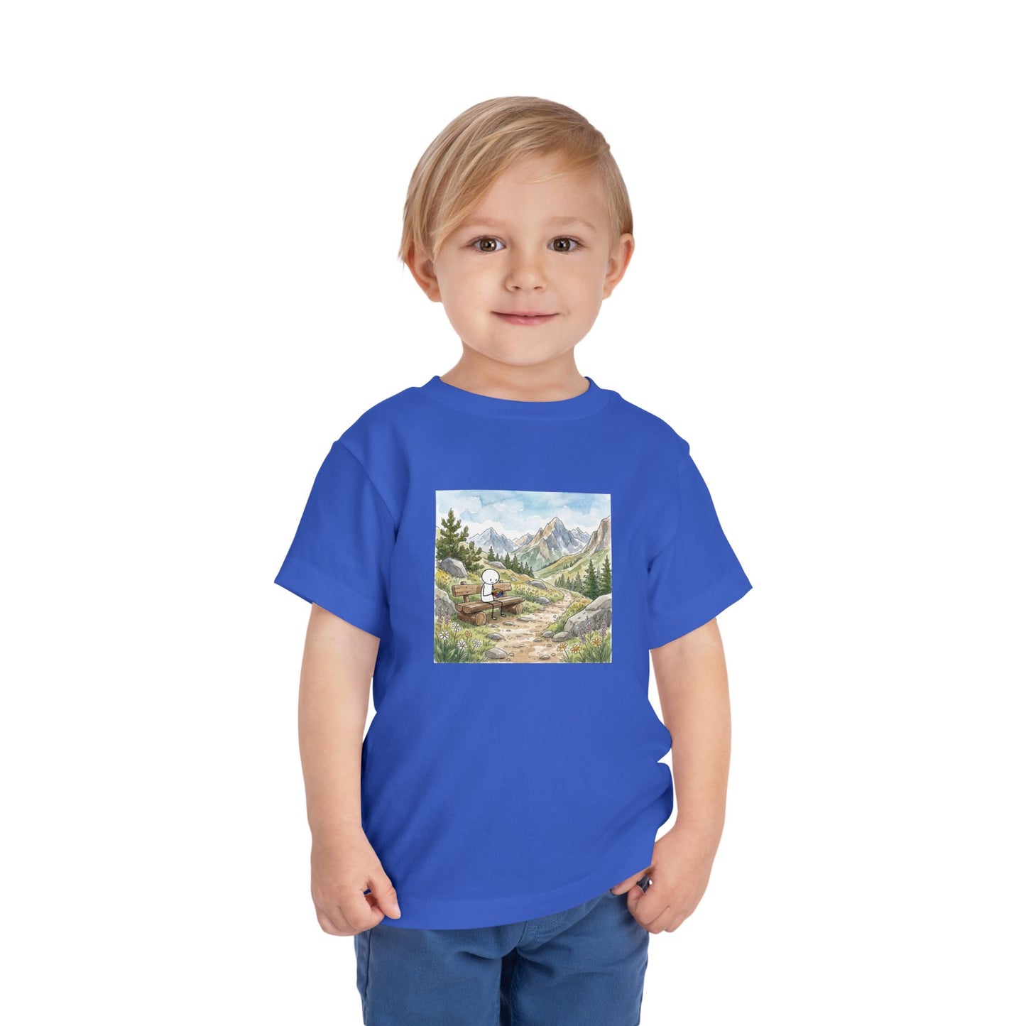 Mountain Watercolor - Rubik's Cube Art Toddler Short Sleeve T-Shirt