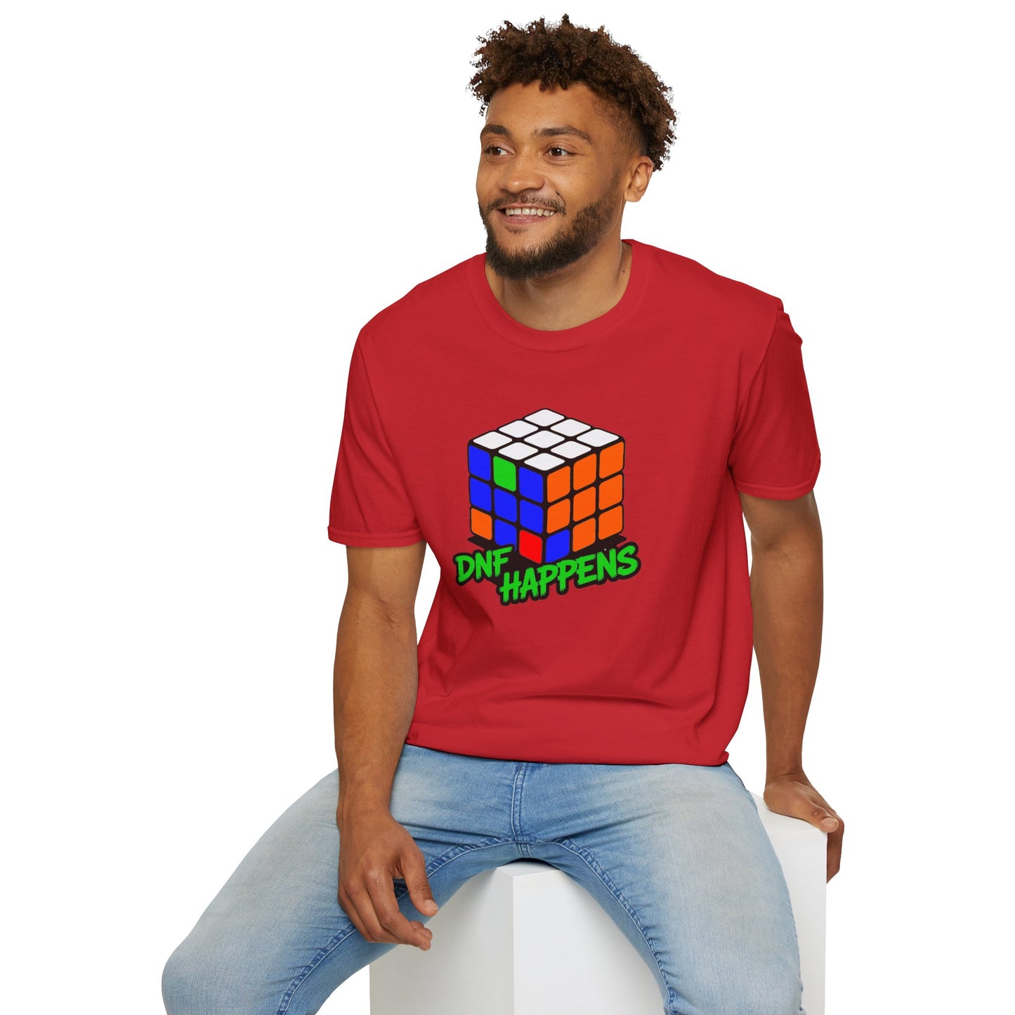 DNF Happens - Rubiks Cube Unisex Graphic Softstyle T-Shirt