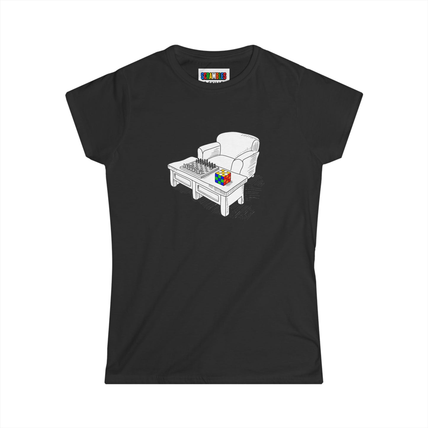 Chess and Checkered  - Rubik's Cube Women's Softstyle T-Shirt