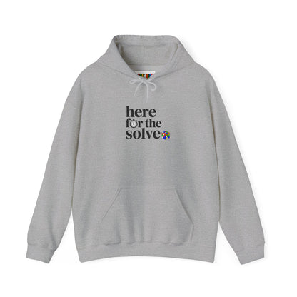 Here For The Solve - Rubik's Cube Art Unisex Heavy Blend™ Hooded Sweatshirt