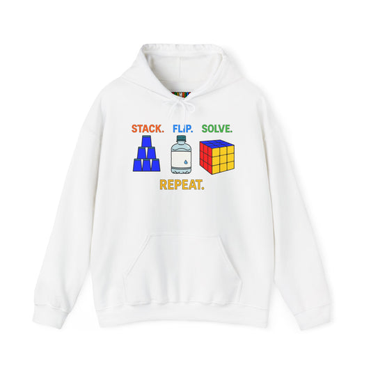 Flip Stack Solve Repeat Unisex Heavy Blend™ Hooded Sweatshirt