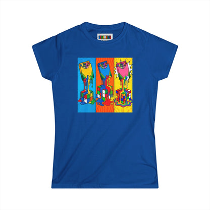 Rubik's Cube Shirt - Color Melt Women's Softstyle T-Shirt| Fun Cubing Shirt