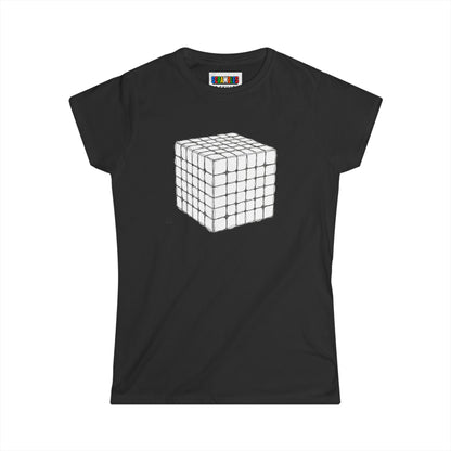 6x6 Doodle - Rubik's Cube Art  Women's Softstyle T-Shirt