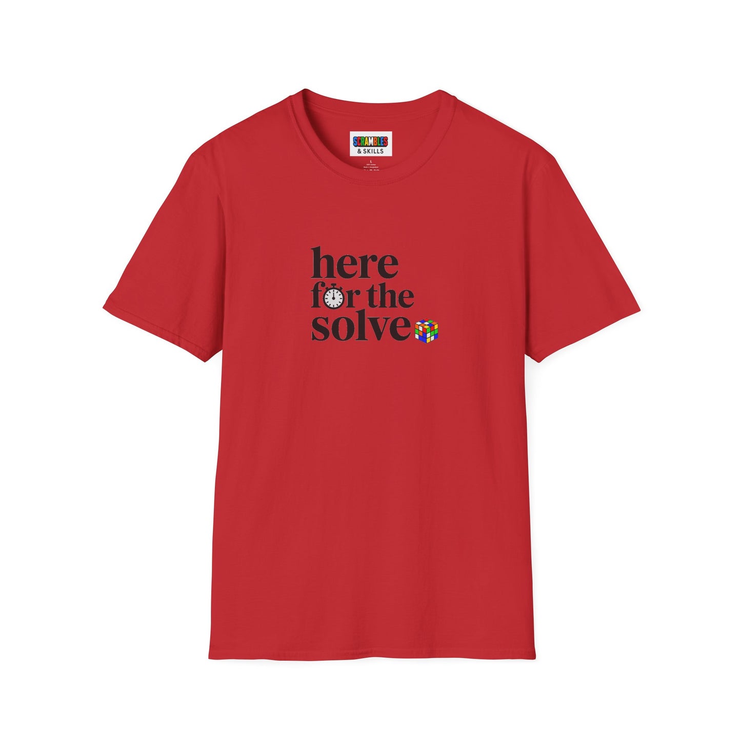 Here For The Solve - Rubik's Cube Art Unisex Graphic Softstyle T-Shirt
