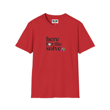 Here For The Solve - Rubik's Cube Art Unisex Graphic Softstyle T-Shirt