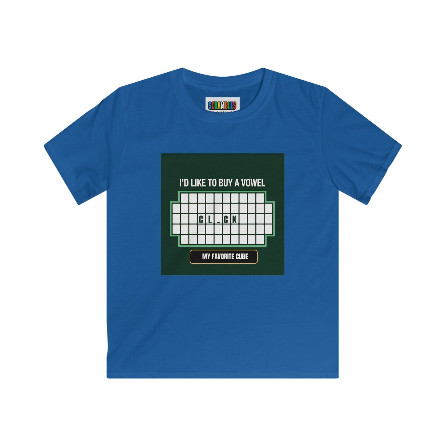 Clock - Vowel  - Rubik's Cube Art Kids Softstyle Tee