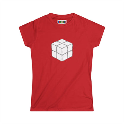 2x2 Doodle - Rubik's Cube Art  Women's Softstyle T-Shirt