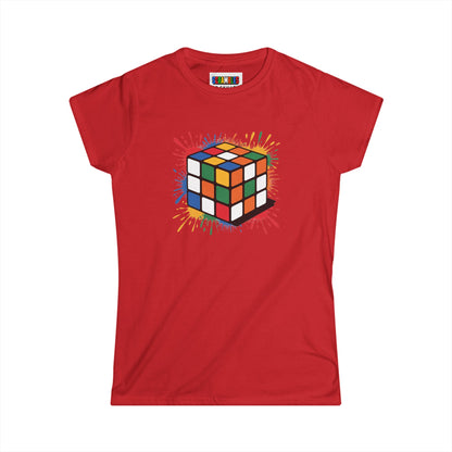 Scramble Splash  - Rubik's Cube Art Women's Softstyle T-Shirt