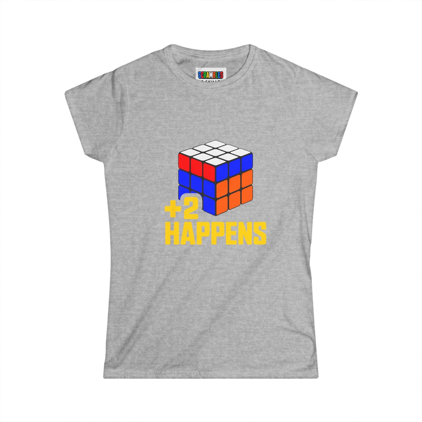 +2 Happens - Rubik's Cube Art  Women's Softstyle T-Shirt