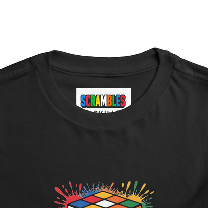 Scramble Splash  - Rubik's Cube Art Toddler Short Sleeve T-Shirt