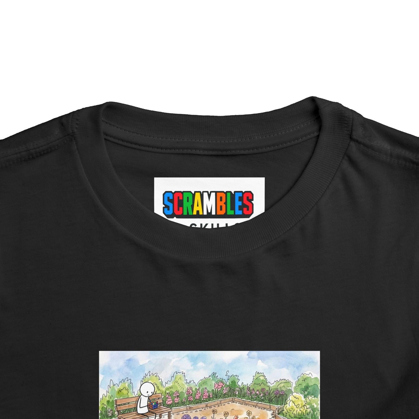Garden Watercolor  - Rubik's Cube Art Toddler Short Sleeve T-Shirt