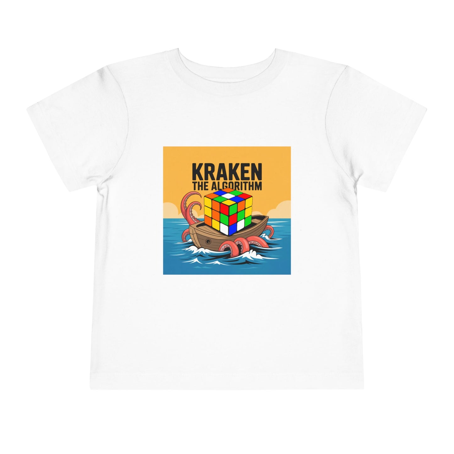 Kraken The Algorithim - Rubiks Cube Toddler Short Sleeve T-Shirt