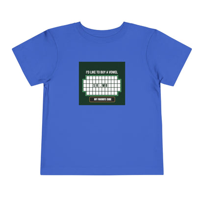 Skewb - Vowel - Rubik's Cube Art Toddler Short Sleeve T-Shirt