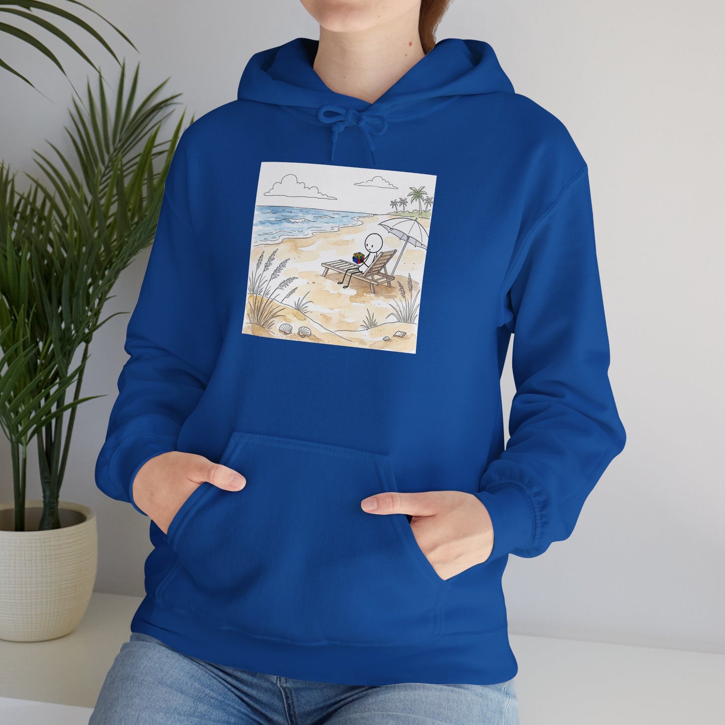 Beach Watercolor Unisex Heavy Blend™ Hooded Sweatshirt