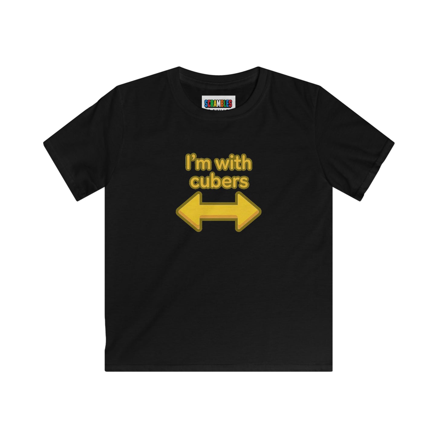 I'm With Cubers  - Rubik's Cube Art Kids Softstyle Tee