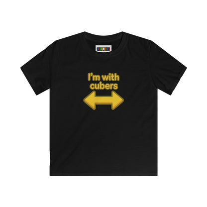 I'm With Cubers  - Rubik's Cube Art Kids Softstyle Tee
