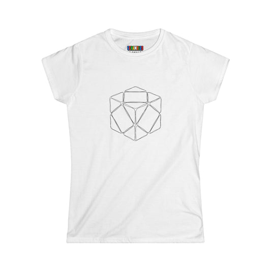 Skewb Doodle -Rubik's Cube Art  Women's Softstyle T-Shirt