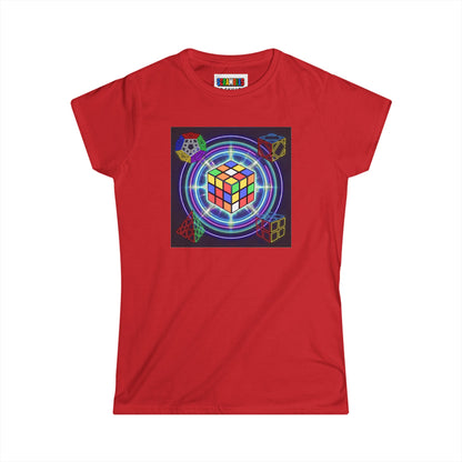 Cosmic Charge  - Rubik's Cube Art Women's Softstyle T-Shirt