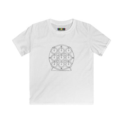 Clock Doodle - Rubik's Cube Art  Kids Softstyle Tee