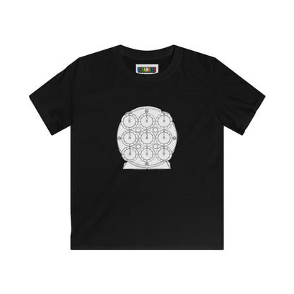 Clock Doodle - Rubik's Cube Art  Kids Softstyle Tee