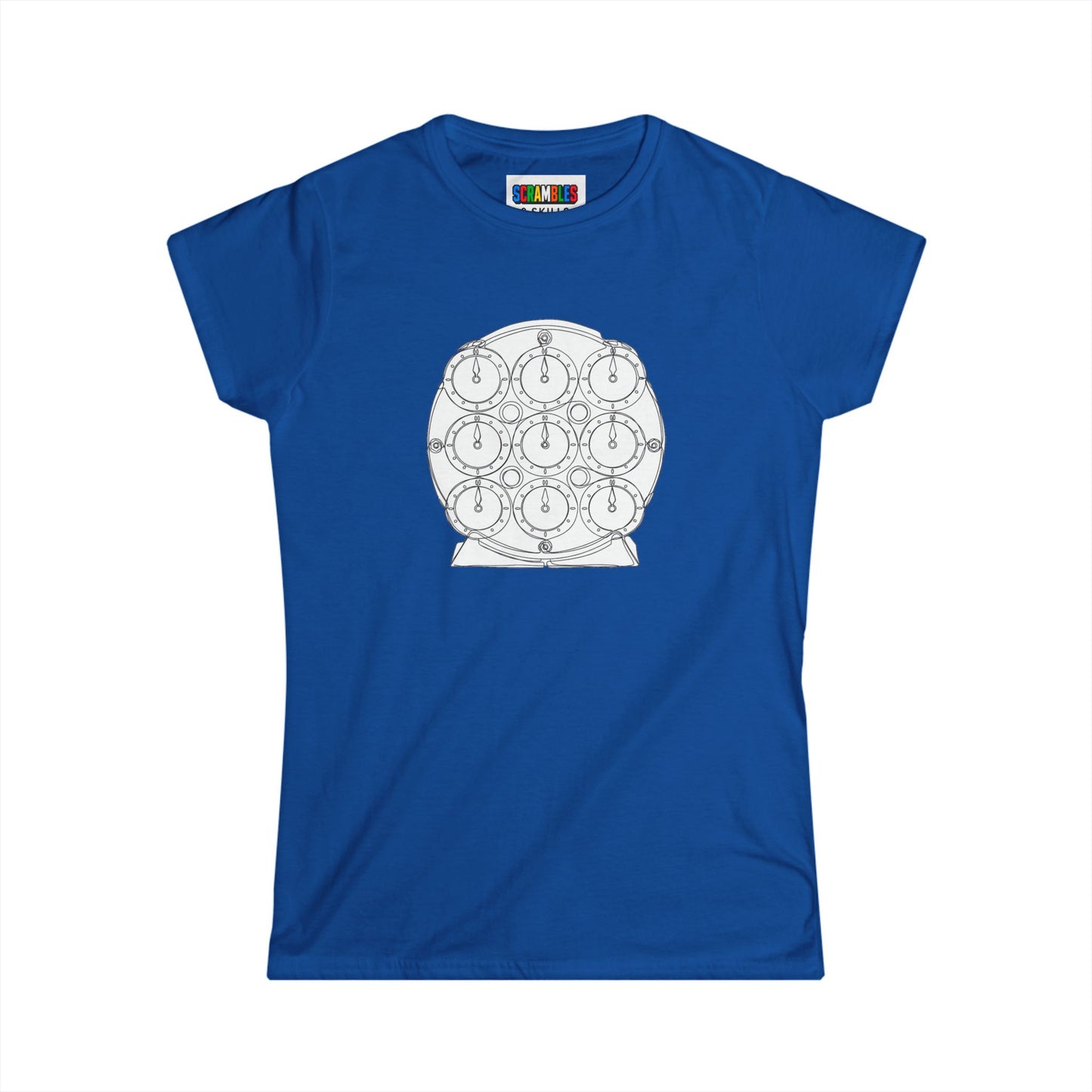 Clock Doodle -Rubik's Cube Art  Women's Softstyle T-Shirt