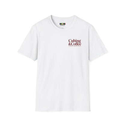 Cubing & Coffee (Subtle) Rubik's Cube Art Unisex Graphic Softstyle T-Shirt