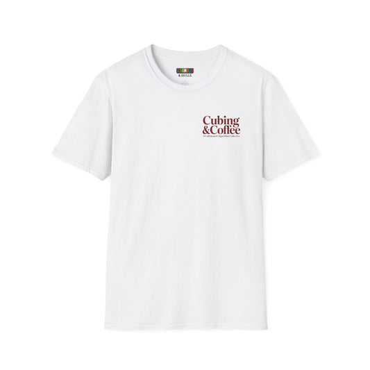 Cubing & Coffee (Subtle) Rubik's Cube Art Unisex Graphic Softstyle T-Shirt