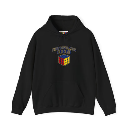 First Generation Cuber Rubiks Cube Art Unisex Heavy Blend™ Hooded Sweatshirt