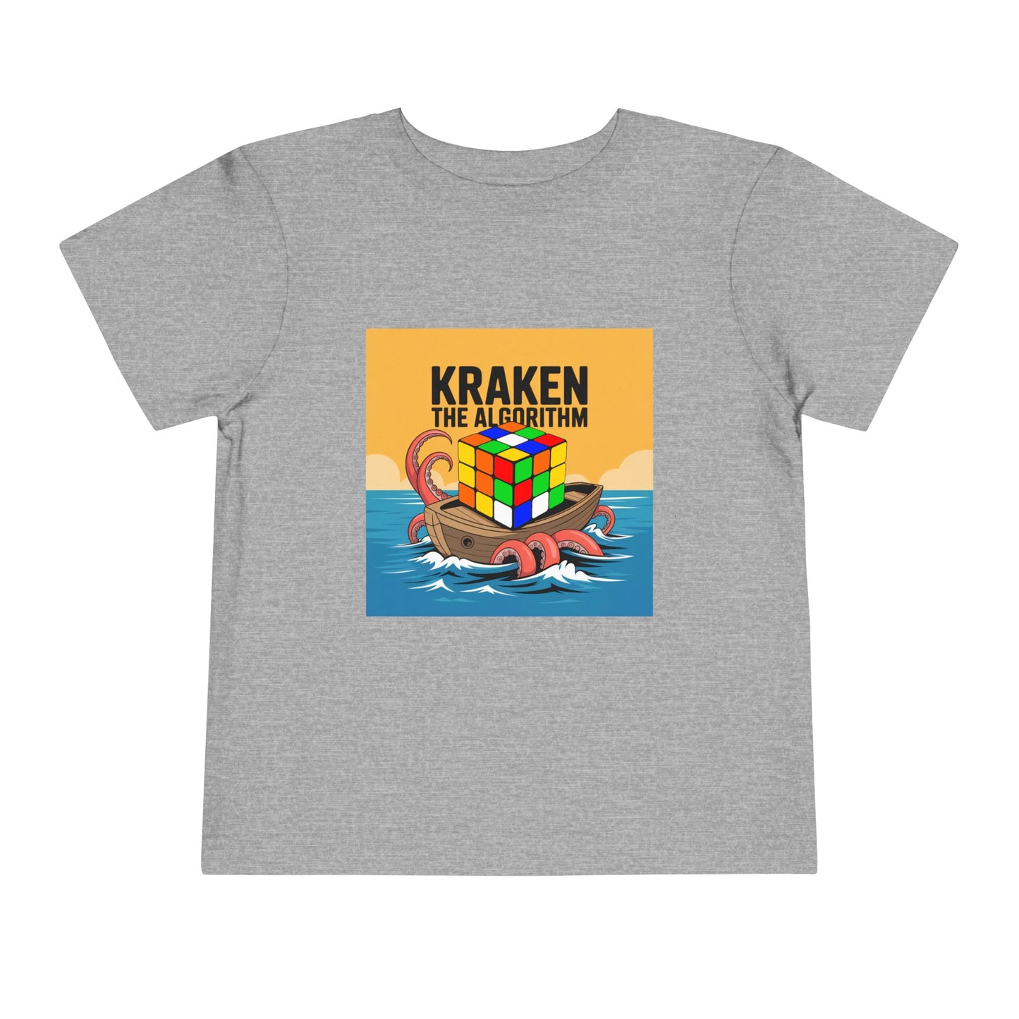 Kraken The Algorithim - Rubiks Cube Toddler Short Sleeve T-Shirt
