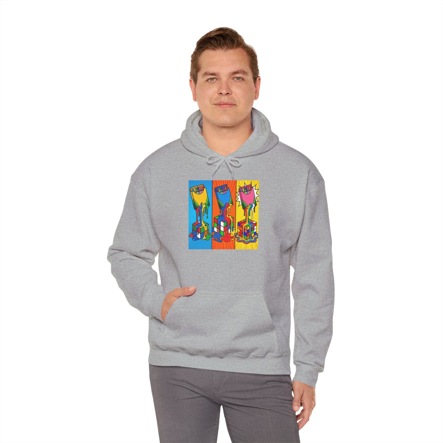Rubik's Cube Shirt - Color Melt Unisex Heavy Blend™ Hooded Sweatshirt| Fun Cubing Shirt