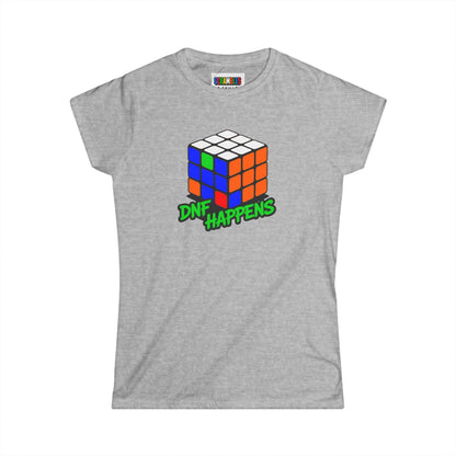 DNF Happens - Rubiks Cube Women's Softstyle T-Shirt