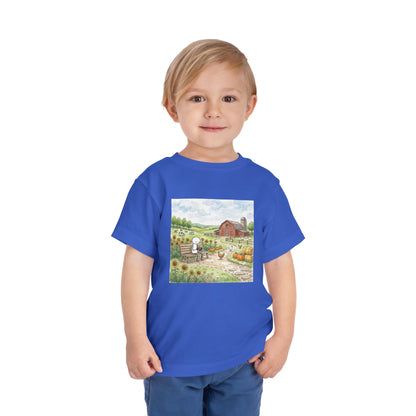 Farm Watercolor - Rubik's Cube Art  Toddler Short Sleeve T-Shirt