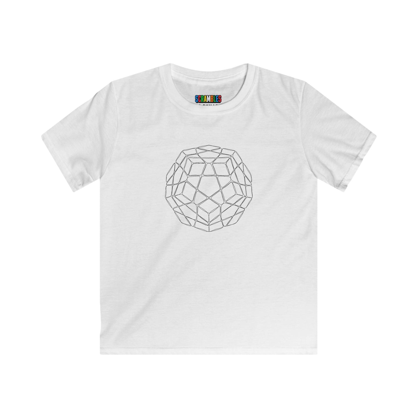 Megaminx Doodle  - Rubik's Cube Art Kids Softstyle Tee