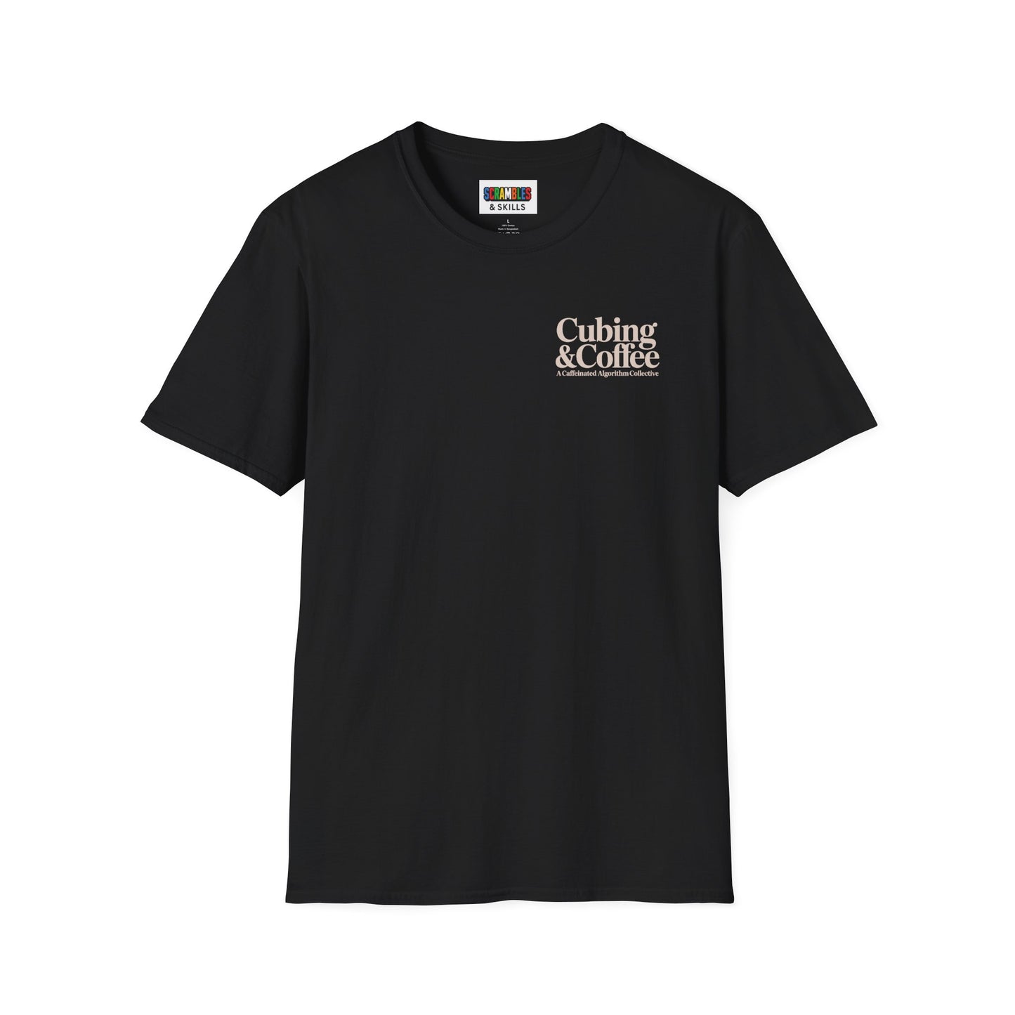 Cubing & Coffee (Subtle) Rubik's Cube Art Unisex Graphic Softstyle T-Shirt