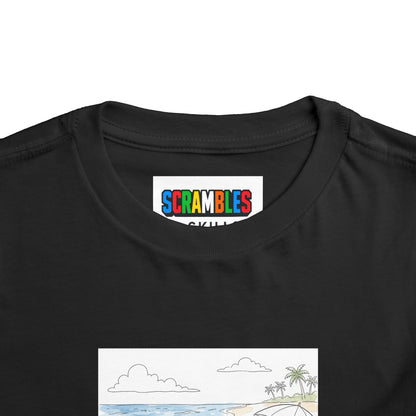 Beach Watercolor - Rubik's Cube Art  Toddler Short Sleeve T-Shirt