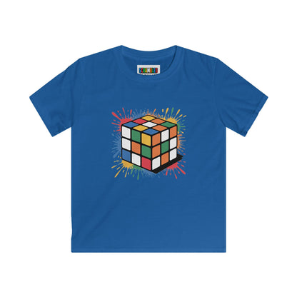 Scramble Splash  - Rubik's Cube Art Kids Softstyle Tee
