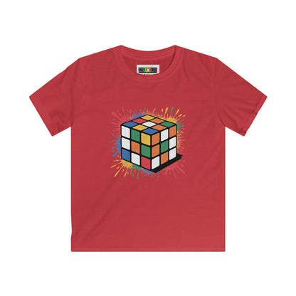 Scramble Splash  - Rubik's Cube Art Kids Softstyle Tee