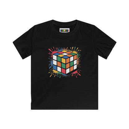 Scramble Splash  - Rubik's Cube Art Kids Softstyle Tee
