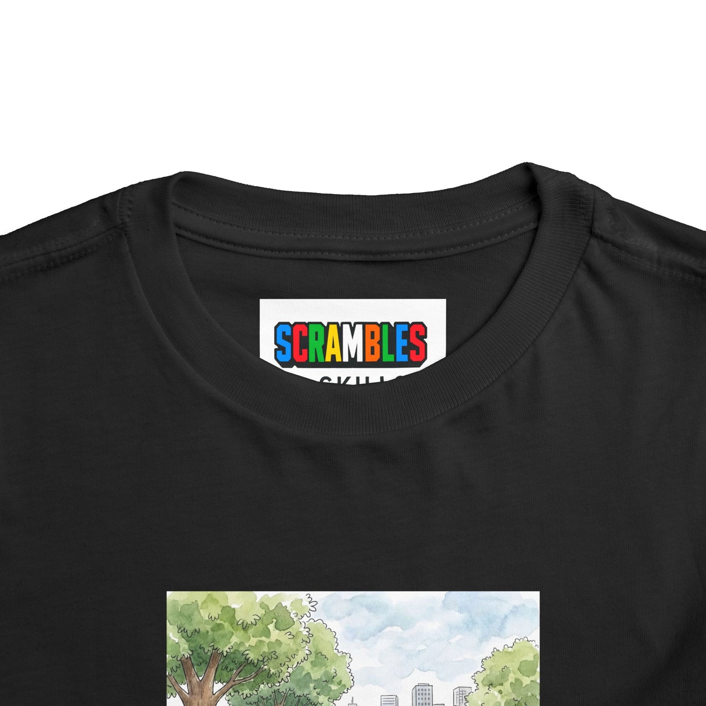 City Park - Rubik's Cube Art  Watercolor Toddler Short Sleeve T-Shirt