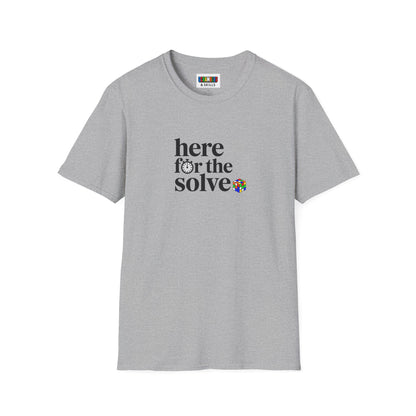 Here For The Solve - Rubik's Cube Art Unisex Graphic Softstyle T-Shirt