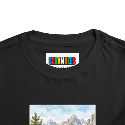 Mountain Watercolor  - Rubik's Cube Art Toddler Short Sleeve T-Shirt