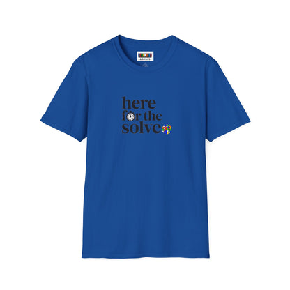 Here For The Solve - Rubik's Cube Art Unisex Graphic Softstyle T-Shirt