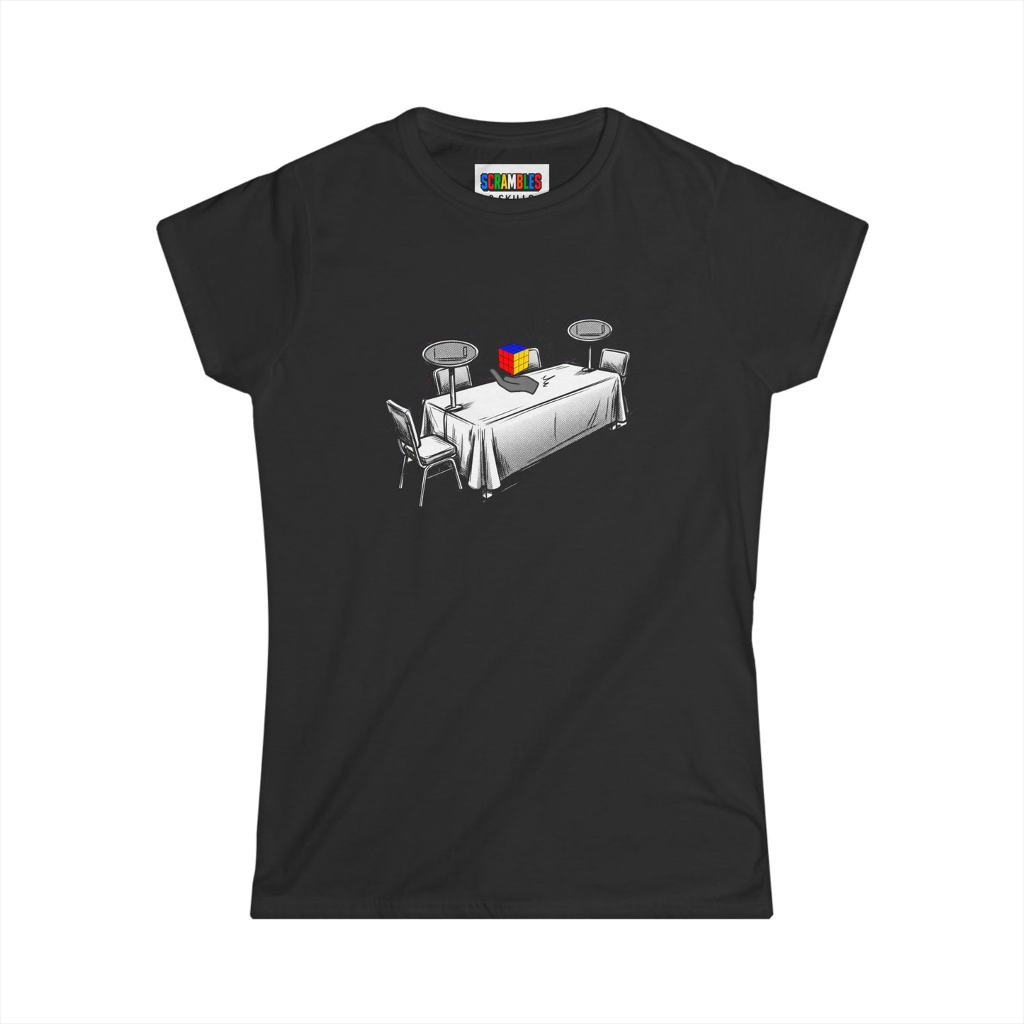 3x3 One-Handed Comp Day  - Rubik's Cube Art Women's Softstyle T-Shirt
