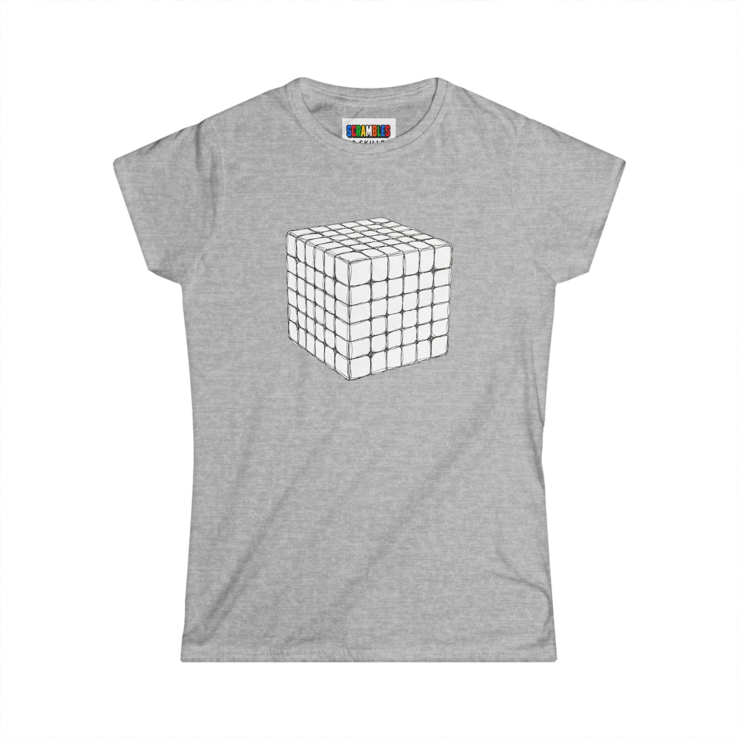 6x6 Doodle - Rubik's Cube Art  Women's Softstyle T-Shirt