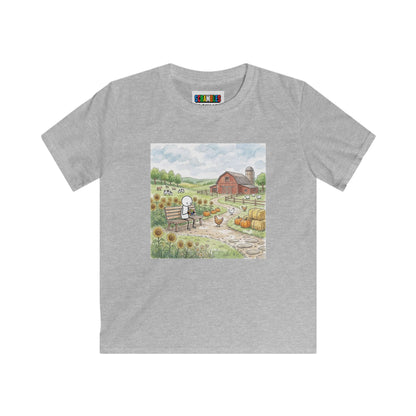 Farm Watercolor - Rubik's Cube Art  Kids Softstyle Tee