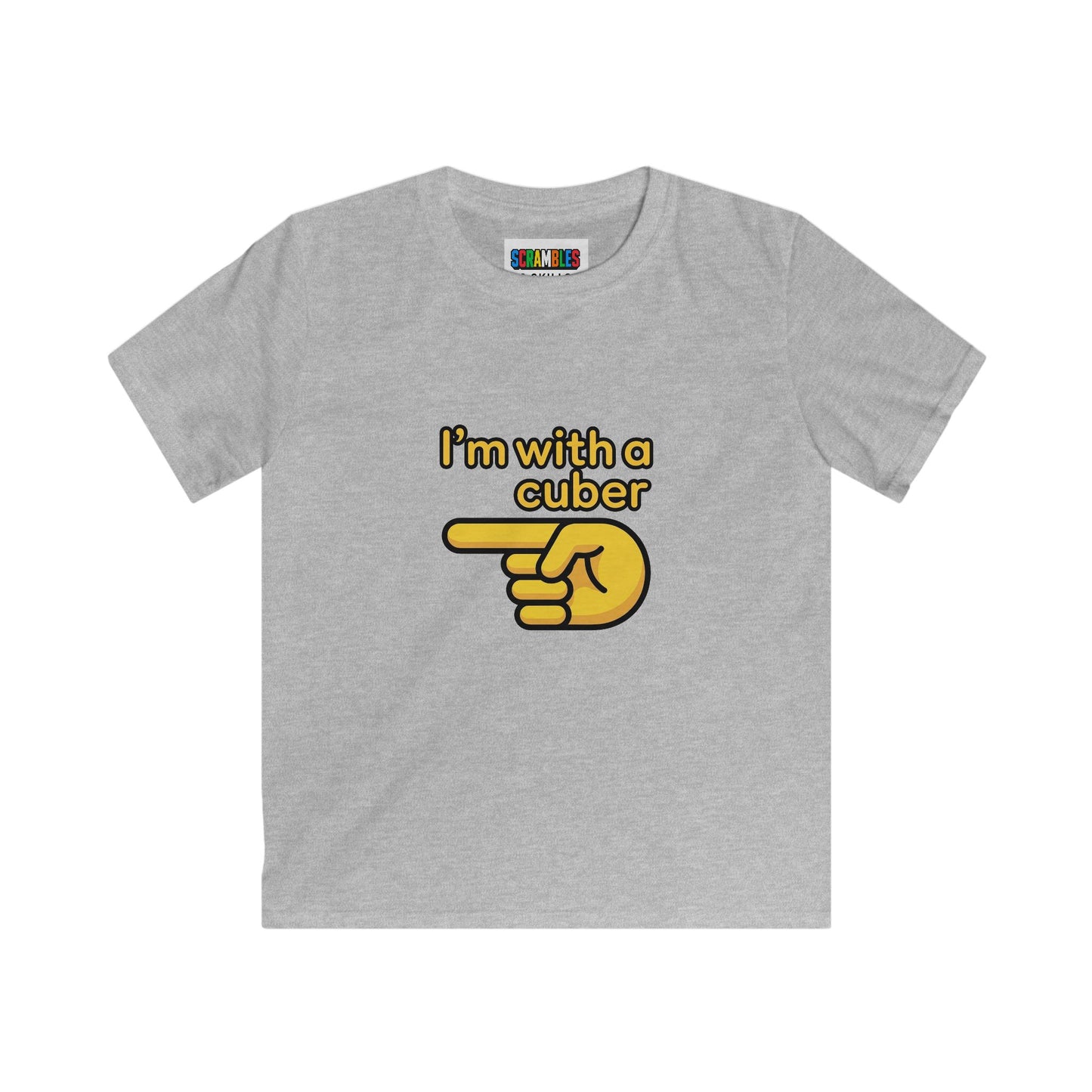 I'm With A Cuber  - Rubik's Cube Art Kids Softstyle Tee