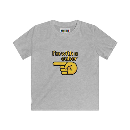 I'm With A Cuber  - Rubik's Cube Art Kids Softstyle Tee