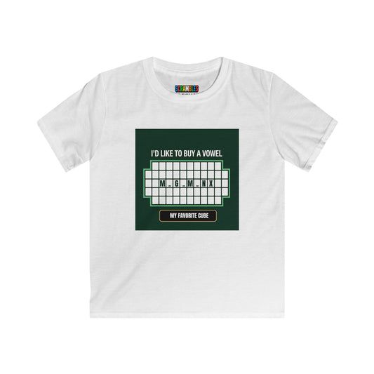 Megaminx Vowel - Rubik's Cube Art Kids Softstyle Tee